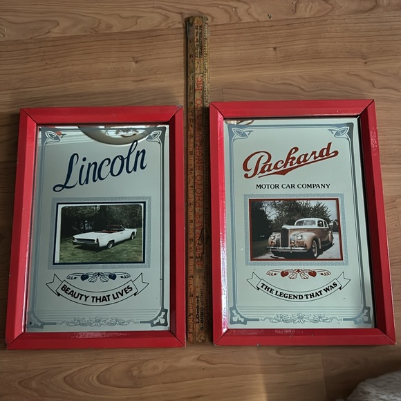 Vintage Mirrored Lincoln & Packard Motor Company Framed Car Ads - Picture 10 of 12